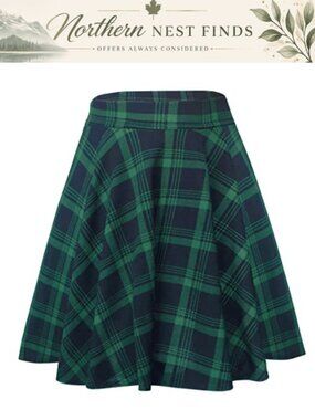 Women's High Waisted Midi Skirt Stretchy Flared A-Line Casual Office Skirt